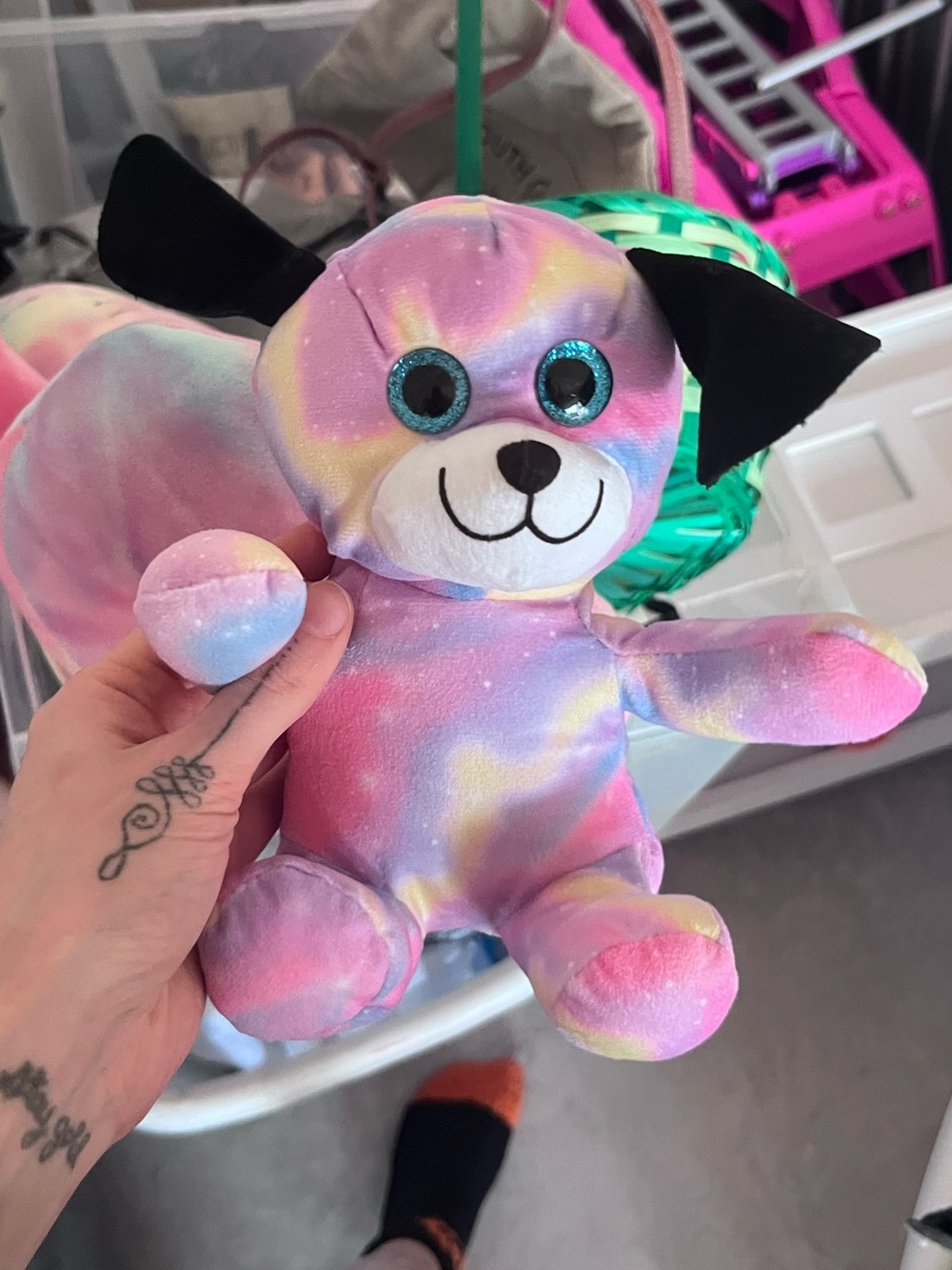 Rainbow Plush dog Toy - Sparkle Eyes